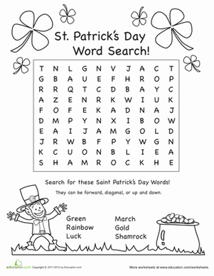 St. Patrick's Day Word Search #1