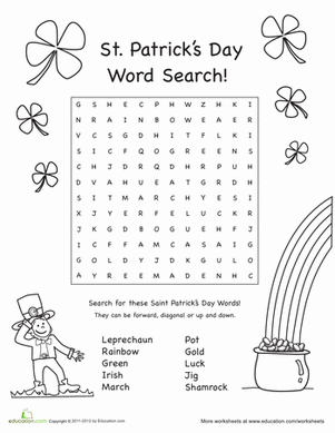 St. Patrick's Day Word Search #2