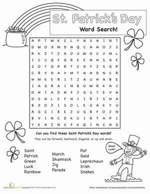 St. Patrick's Day Word Search #3