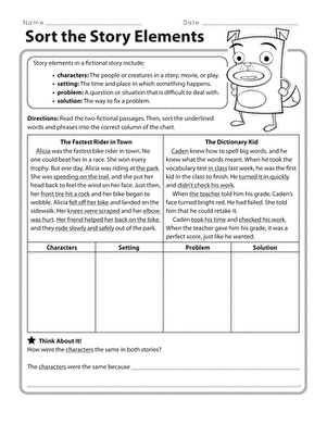 Sort the Story Elements