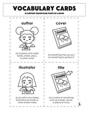 Vocabulary Cards: Parts of a Book
