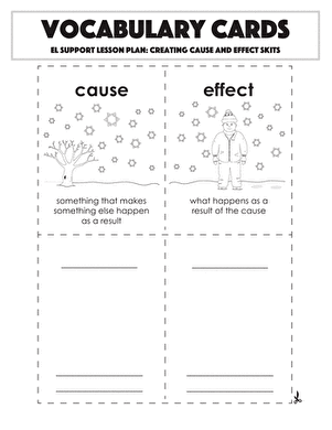 Vocabulary Cards: Creating Cause and Effect Skits