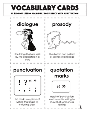 Vocabulary Cards: Building Fluency with Punctuation