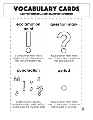 Vocabulary Cards: Let's Read It With Expression!