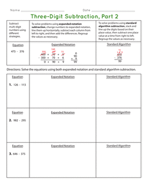 Three-Digit Subtraction, Part 2