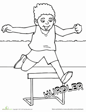 Track and Field Coloring Page