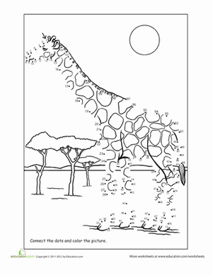 Giraffe Dot to Dot