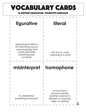 Vocabulary Cards: Figurative Language
