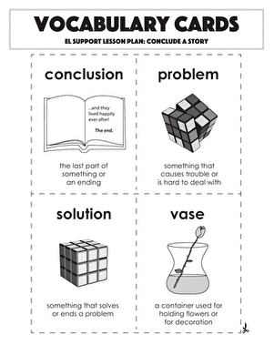 Vocabulary Cards: Conclude a Story