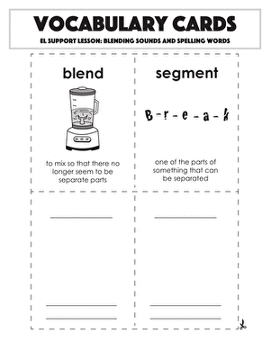 Vocabulary Cards: Blending Sounds and Spelling Words