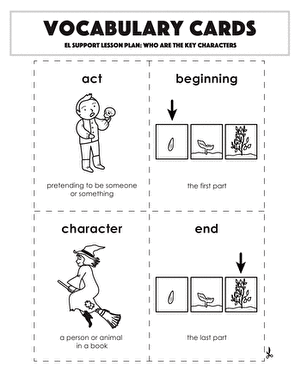 Vocabulary Cards: Who are the Key Characters?