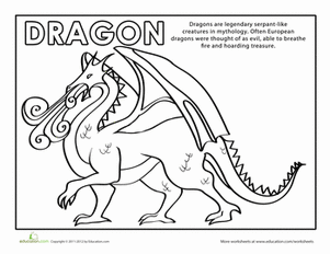Dragon Myth Coloring Page