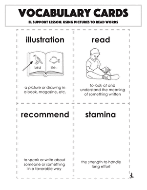 Vocabulary Cards: Using Pictures to Read Words