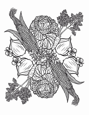 Fruits and Veggies Mandala #3