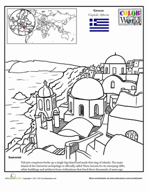 Color the World! Santorini Island
