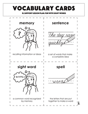 Vocabulary Cards: Fun with Sight Words