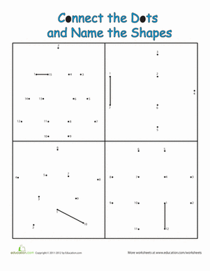 Connect the Dots and Name the Shapes #2