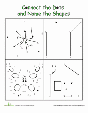 Connect the Dots and Name the Shapes #3