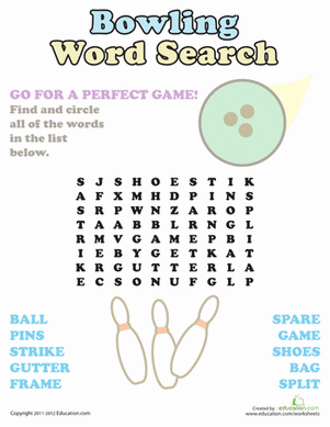 Bowling Word Search