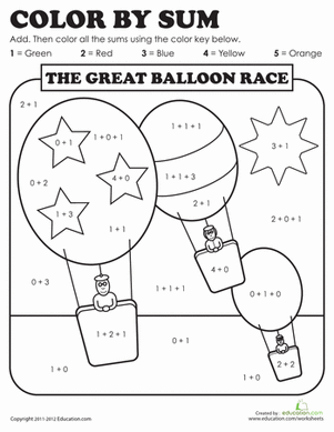 Color By Sum: The Great Balloon Race