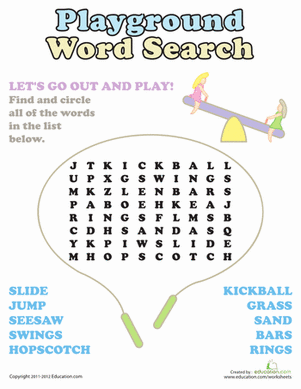 Playground Word Search