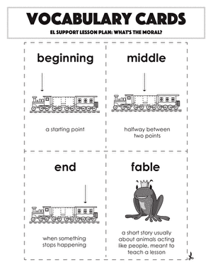 Vocabulary Cards: What's the Moral?