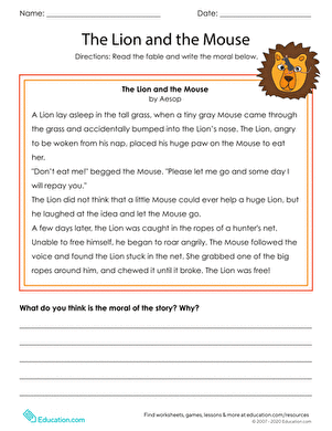 The Lion and the Mouse Fable