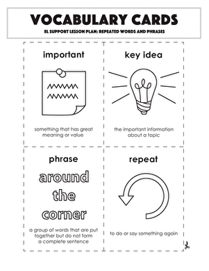 Vocabulary Cards: Repeated Words and Phrases
