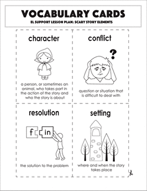 Vocabulary Cards: Scary Story Elements