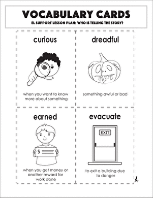 Vocabulary Cards: Who Is Telling the Story?