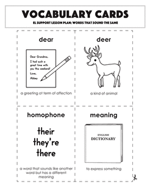 词汇卡片:声音相同的单词