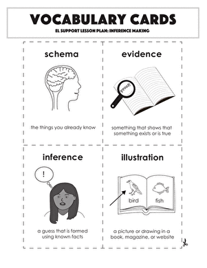 Vocabulary Cards: Inference Making