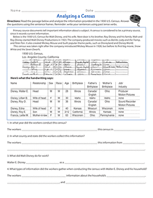 Analyzing a Census