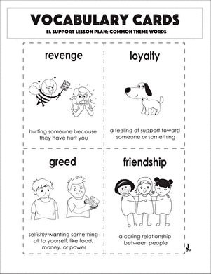 Vocabulary Cards: Common Theme Words