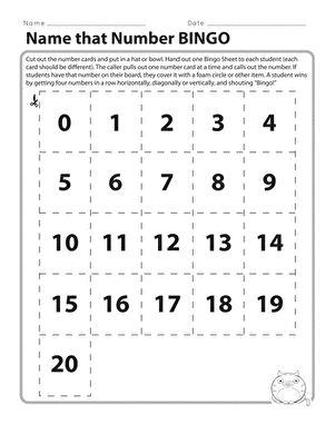 Name that Number Bingo