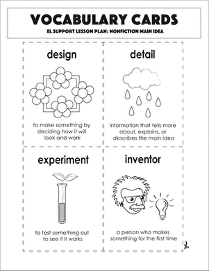 Vocabulary Cards: Nonfiction Main Idea