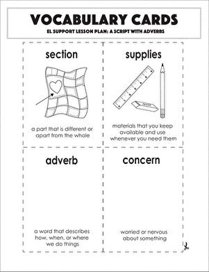 Vocabulary Cards: A Script with Adverbs