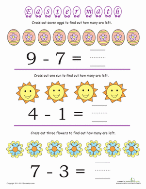 Easter Math #4: Subtraction