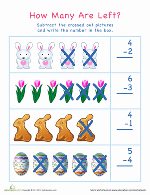 Subtraction for Visual Learners: Easter #3