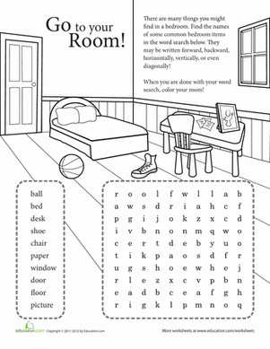 Word Search: Go to your Room!
