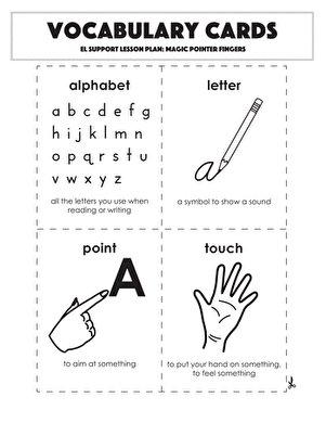 Vocabulary Cards: Magic Pointer Fingers