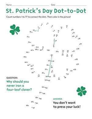 St. Patrick's Day Dot-to-Dot