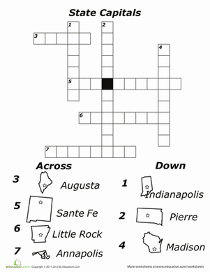 State Capitals Crossword 3