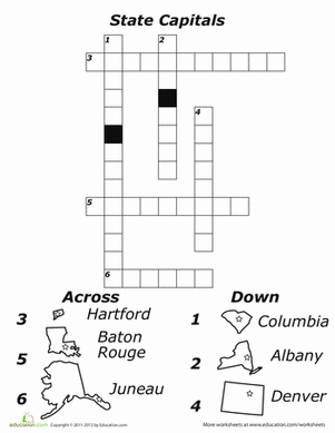 State Capitals Crossword 4
