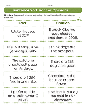 Sentence Sort: Fact or Opinion?