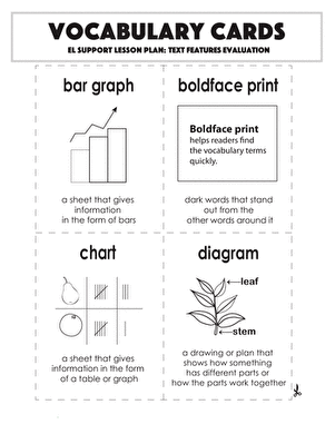 Vocabulary Cards: Text Features Evaluation
