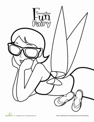Color the Summertime Fun Fairy