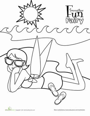 Sun Fairy Coloring Page
