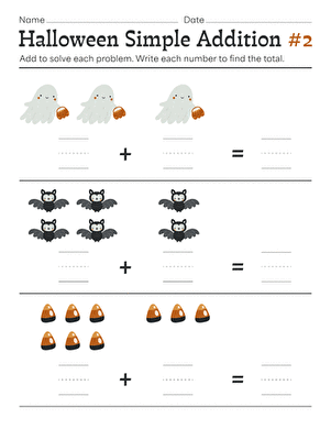 Halloween Math: Simple Addition 2