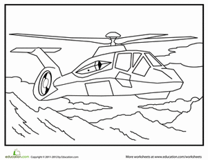 Scout Helicopter Coloring Page